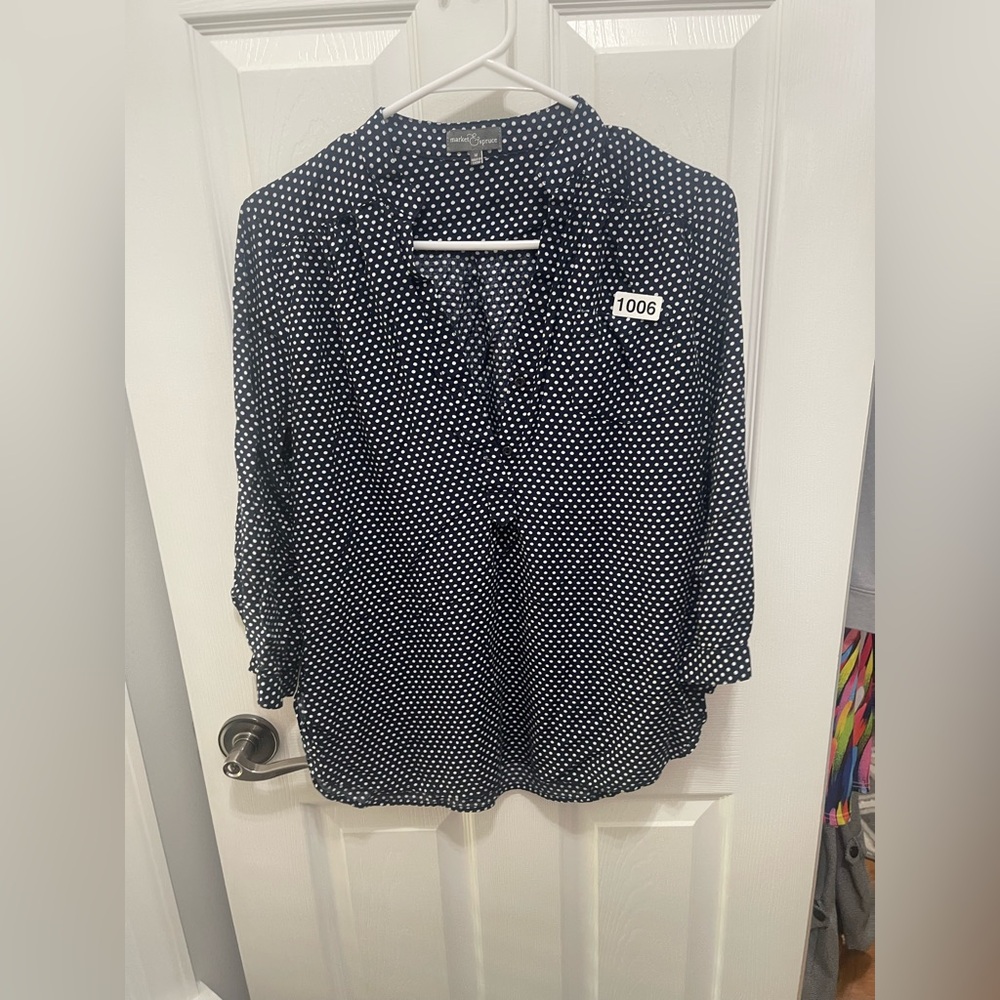 Women's Black Polka Dot Top
